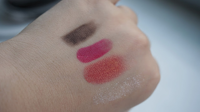 summer makeup must have from the saem indonesia. eco soul kiss button lips matte #m02, eco soul waterproof eyebrow #01, saemmul single shadow #14 evil red, aqua fix jelly eyeshadow #02, Review, They are all amazingly high pigmented with colors, vibrant and bold result on the face (which i need for my clients) and they are colorful yet natural!
