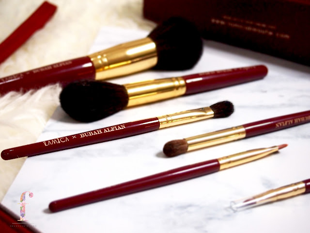 LAMICA X BUBAH ALFIAN MAKEUP BRUSH SET REVIEW Lamic x Bubah Alfian makeup limited brush set. A very affordable set with a high quality brushes that are often used by Bubah himself, perfectly crafted for beginners and professionals in makeup industry, together with a soft yet dense bristles that picks up products and spread them smoothly without fall out to give a good color pay off on the skin.
