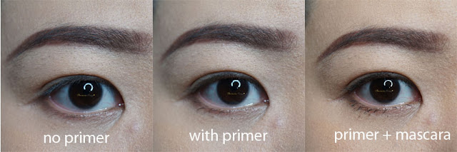 Benefit They're Real Tinted Primer that works both ways. On its own or with the one you love a.k.a They're Real Mascara. This work as a primer with a tinted brown shade for daily natural look where it enhance your natural lashes or as a primer where not only it will enhance your natural lashes but it will make the mascara last longer and more visible to the eyes. It is light weight with a gel texture formal for the eyes.