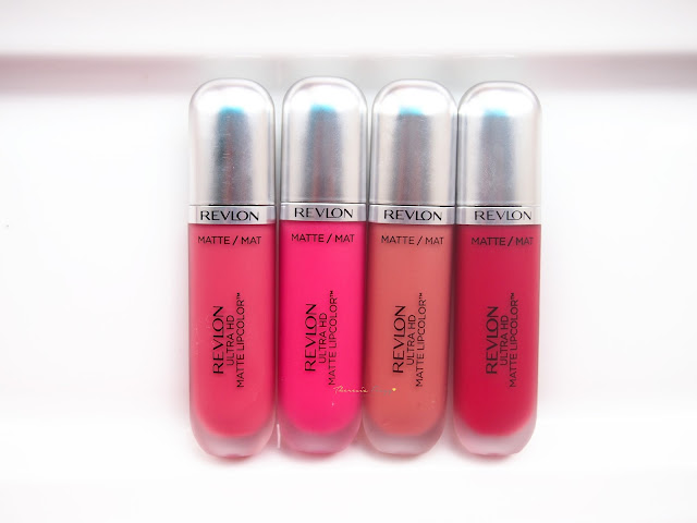REVLON ULTRA HD MATTE LIP COLOR REVIEW & SWATCHES Revlon Ultra HD Matte Lip Color in HD Devotion (a more muted pink shade), HD Temptation (a brighter pink shade), HD Seduction (the most nude shade among the range, perfect for smokey look) and HD Passion (a dark red with blue undertone). it has a high pigmentation of color, the soft buttery texture that glides and spread easily on the lips, the shape that is easy to hold BUT i dont like the scent.