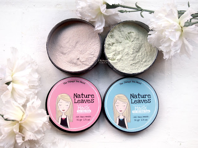 Nature Leaves Mask, a face mask from Indonesia that helps with the removal of dead skin cell, antioxidant, prevent dark spots, has a great oil control, helps to reduce the pores, brightens and moisturize the skin. Blue mask (all skin type) contains: Green tea, honey, white turmeric and vitamin E extract. Pink mask (oily skin) contains: Mangosteen cortices powder, dead sea mud, white turmeric and tea tree oil. Nature Leaves mask is alcohol and preservative free! 