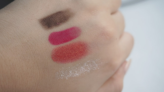 summer makeup must have from the saem indonesia. eco soul kiss button lips matte #m02, eco soul waterproof eyebrow #01, saemmul single shadow #14 evil red, aqua fix jelly eyeshadow #02, Review, They are all amazingly high pigmented with colors, vibrant and bold result on the face (which i need for my clients) and they are colorful yet natural!