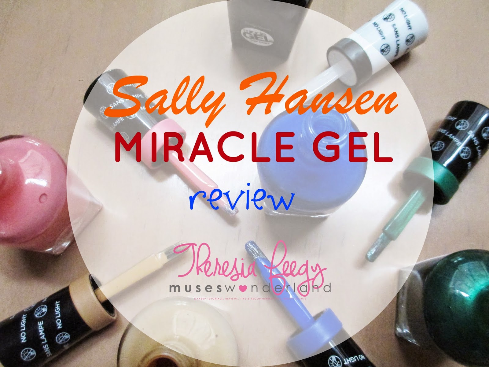 SALLY HANSEN MIRACLE GEL "THE GEL WITHOUT THE LIGHT" IN #190 PINKY RINGS, #130 HOW NUDE, #360 TIDAL WAVE, #350 STYLE MAKER REVIEW, NOTD AND SWATCHES