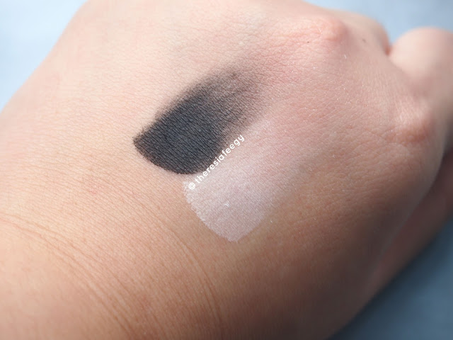Flormar Cosmetic in Jakarta. From Italy and it is a range of cosmetic in a very low cost and affordable price. The pigmentation, for the White Satin, it is not that high, in fact it is low to medium but for the Carbon Black is high. Both are easy to blend into one another and buildable. There is not much fall out. The texture is soft and velvetty and it is not harsh. Find them in Kota Kasablanka 