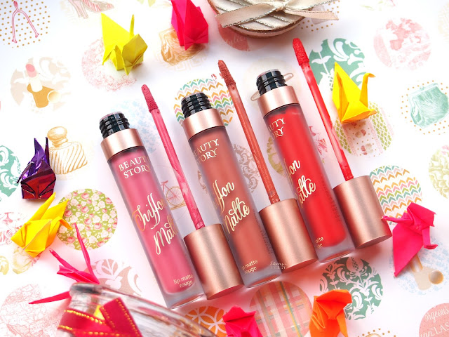 Beauty Story Chiffon Lip Matte in Hello Pink, Taupe Chart and Vavavoom! Each cost around IDR 95.000. It is lightweight on the lips, pigmentation is high for a local brand and it spreads evenly leaving no streaks. However, longevity is not that amazing.