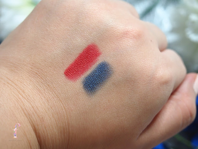 ULTIMA II CRAYON CREAM EYE POSH #03LOVING AND CRAYON LIP POSH FIX #03WITTY are very easy to spread and blend. The lipstick contains collagen and vitamen E! They have a high color pigmentation. The texture is very buttery and smooth. Lightweight too!
