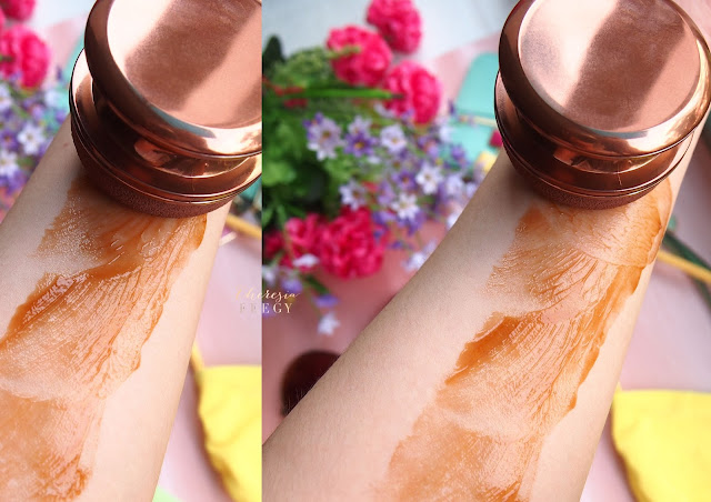 BENEFIT COSMETICS HOOLA ZERO TAN LINES AND DEW THE HOOLA REVIEW Dew The Hoola is a liquid bronzer for your face. This product is very lightweight, it spread easily but you do need to be able to blend it into your skin quite quickly. The color pigmentation is low to middle.This face bronzer gives a very natural tan onto my skin and doesnt leave any harsh line. Hoola Zero Tan Lines is not a self tanner but it is a body- bronzer for a quick and instant way to get your body tanned with healthy glow. The texture of this product is a gel like. A dark brown transparent gel like. The texture is lightweight, it is not sticky and it is build-able. It feels wet at first but once it is blended into the skin, it doesnt feel anything.
